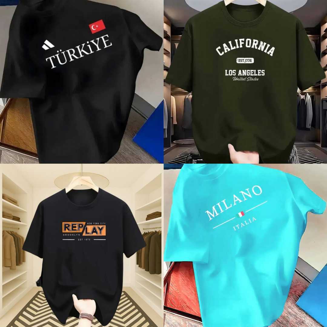 4 pcs combo t-shirt, drop shoulder t-shirt, premium china fabric, men fashion BD, stylish t-shirt, comfortable fit, ISBABBD, combo offer BD